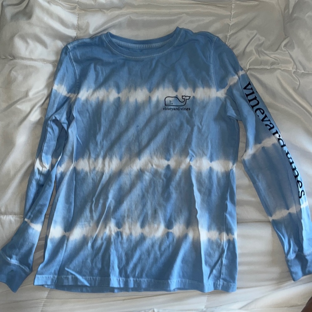 Vineyard vines, long sleeve shirt/extra extra small/baby blue and white